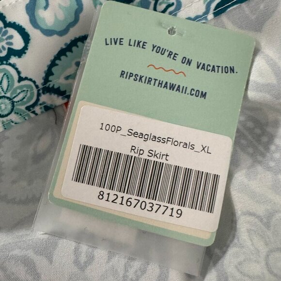 Ripskirt Wrap Skirt Cover Up Womens XL Sea Glass Floral Paisley NWT SW-1981 - Picture 8 of 11